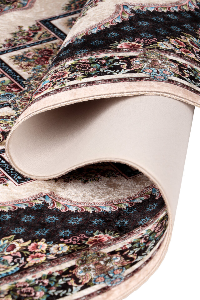 سجادة صلاة مخملية إسفنجية باللون البيج - 3