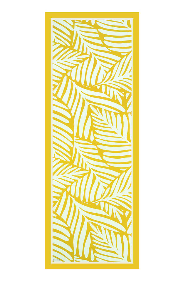 Acid Green Crop Pattern Twill Silk Scarf - 4