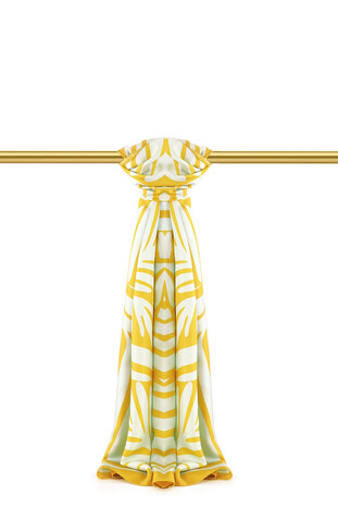 Acid Green Crop Pattern Twill Silk Scarf 