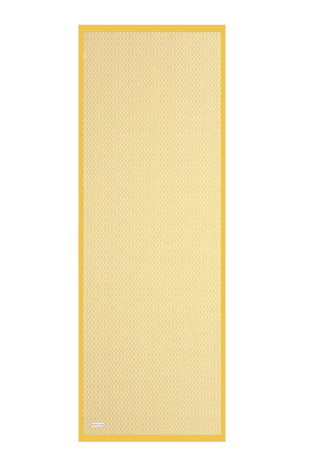 Acid Green Honeycomb Pattern Twill Silk Scarf - 4