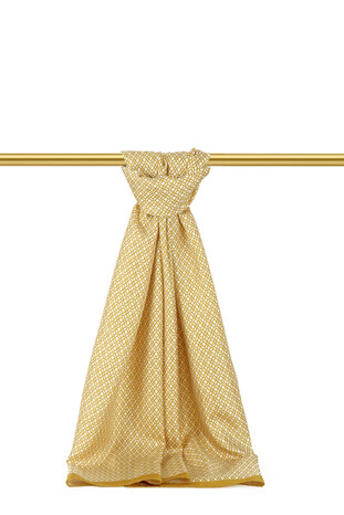 Acid Green Honeycomb Pattern Twill Silk Scarf 