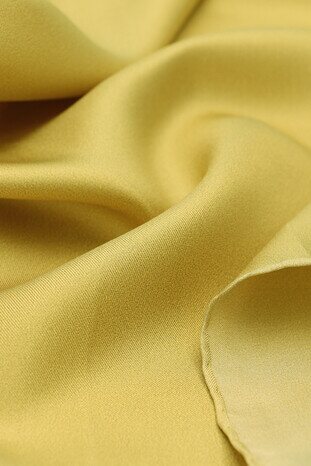 Acid Green Solid Color Twill Silk Square Scarf - Thumbnail