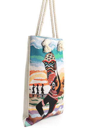 Afro Pattern Shoulder Bag - Thumbnail