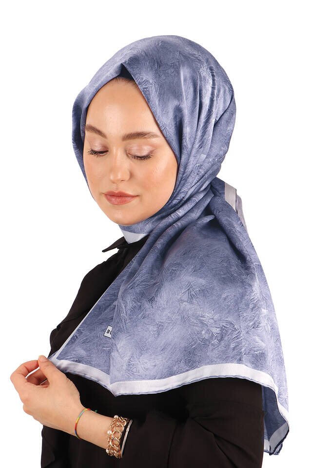 Amethyst Brush Pattern Silk Scarf - 4