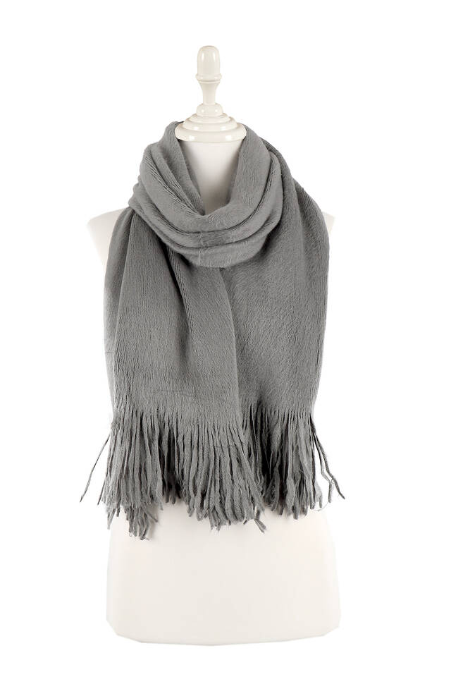 Anthracite Angora Shawl - 3