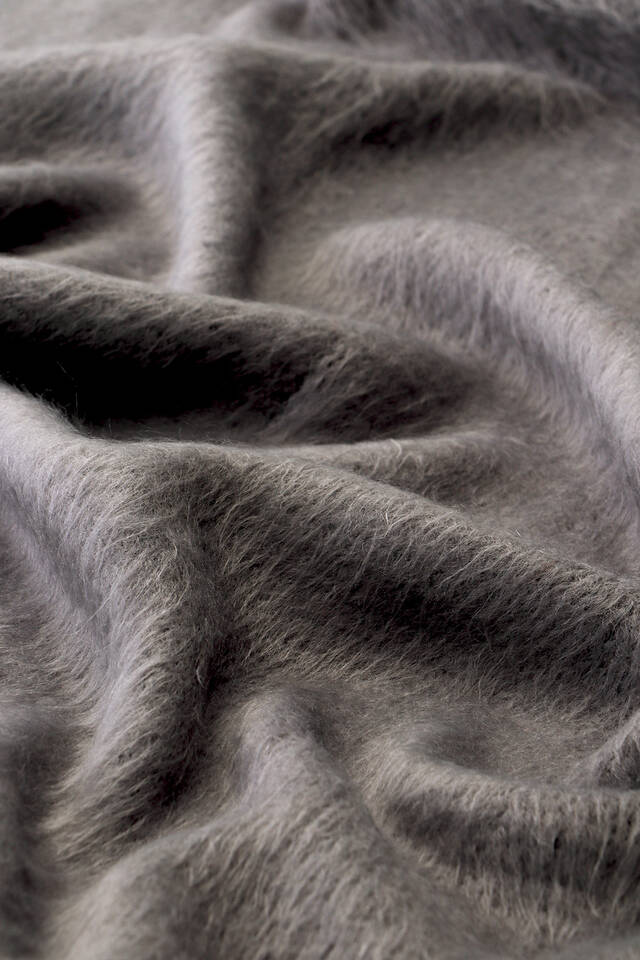 Anthracite Angora Shawl - 4