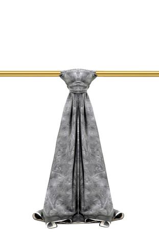 Anthracite Brush Pattern Silk Scarf 