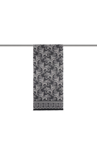 Anthracite Patterned Men's Scarf - Thumbnail