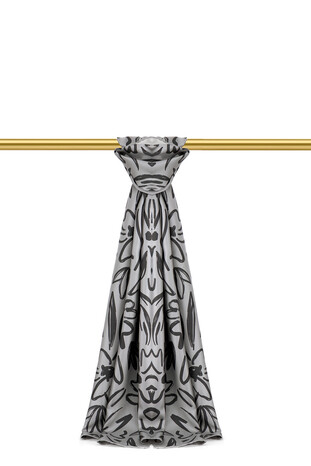 Anthracite Spring Pattern Twill Silk Scarf 