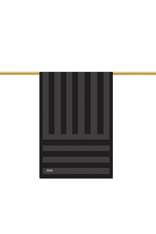Anthracite Stripe Pattern Twill Silk Scarf - Thumbnail