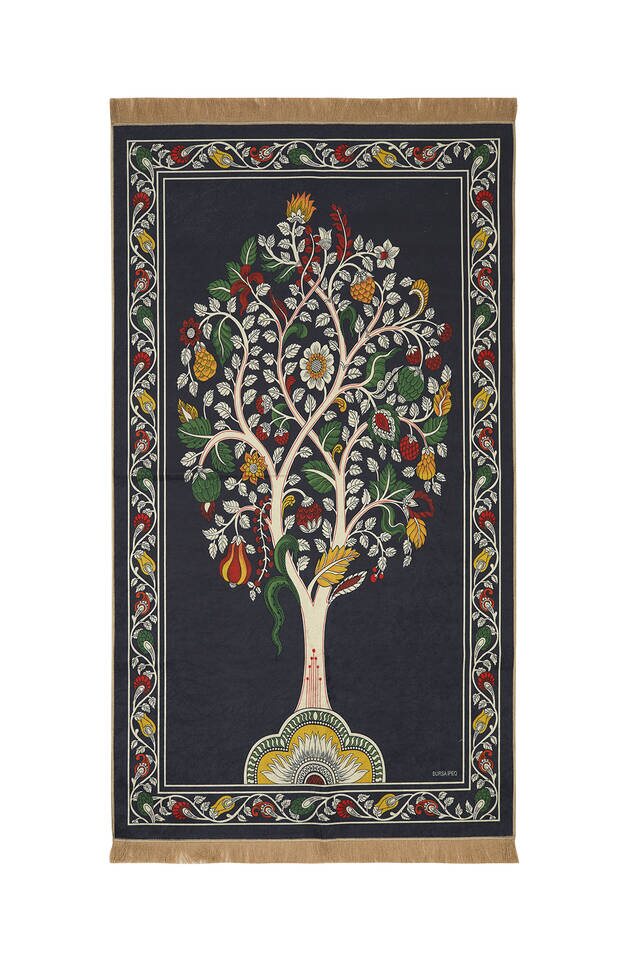 Anthracite Velvet Carpet Prayer Rug 
