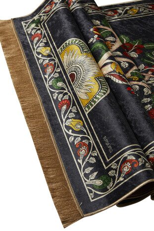 Anthracite Velvet Carpet Prayer Rug - Thumbnail