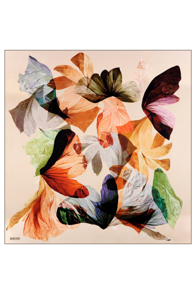 Soft Bej Armoni Desen Sura İpek Eşarp - 3