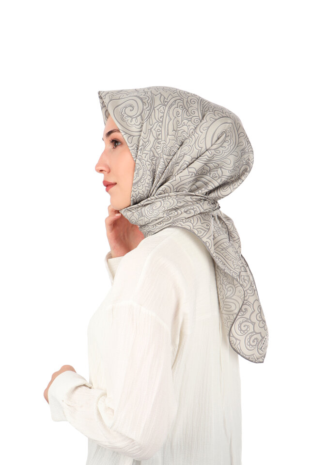 Stone Art Pattern Twill Silk Scarf - 2