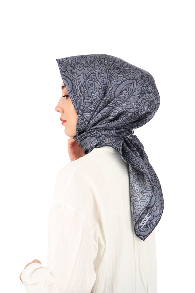 Smoke Art Pattern Twill Silk Scarf - 2