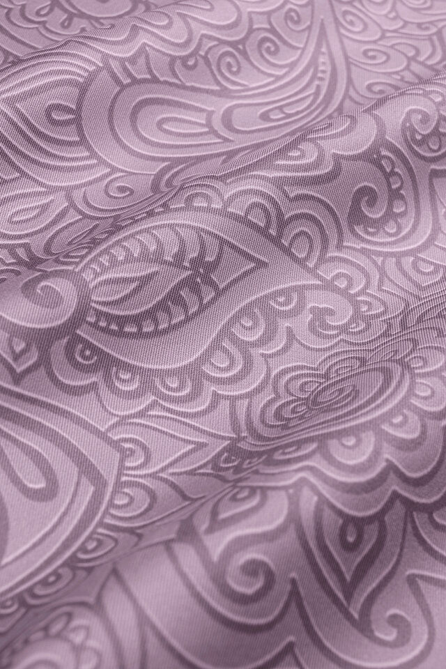 Lavender Art Pattern Twill Silk Scarf - 4