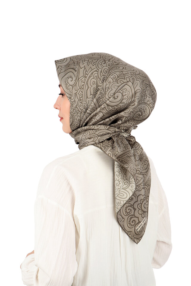 Mink Art Pattern Twill Silk Scarf - 2