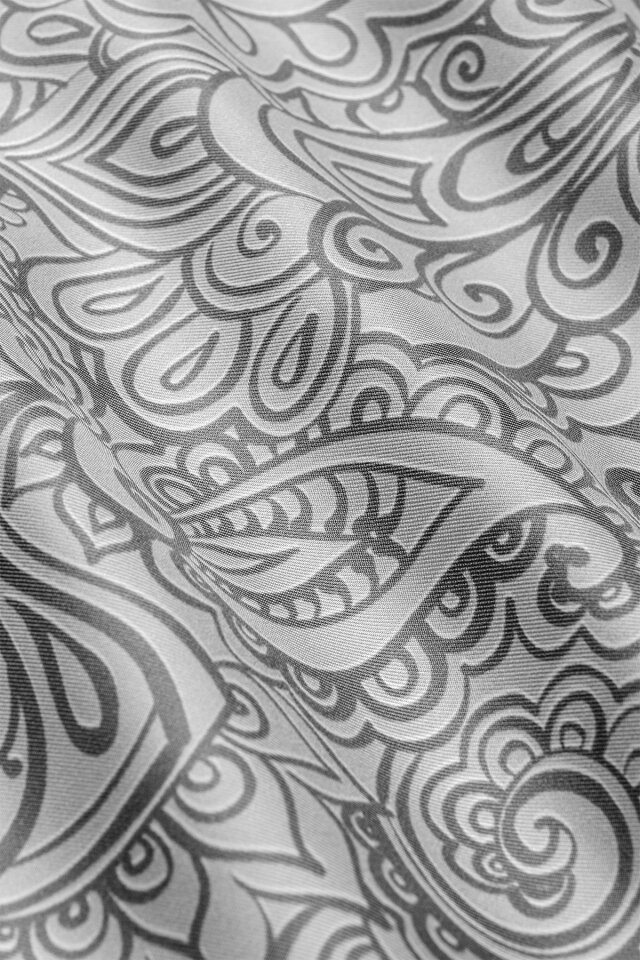 Silver Art Pattern Twill Silk Scarf - 4