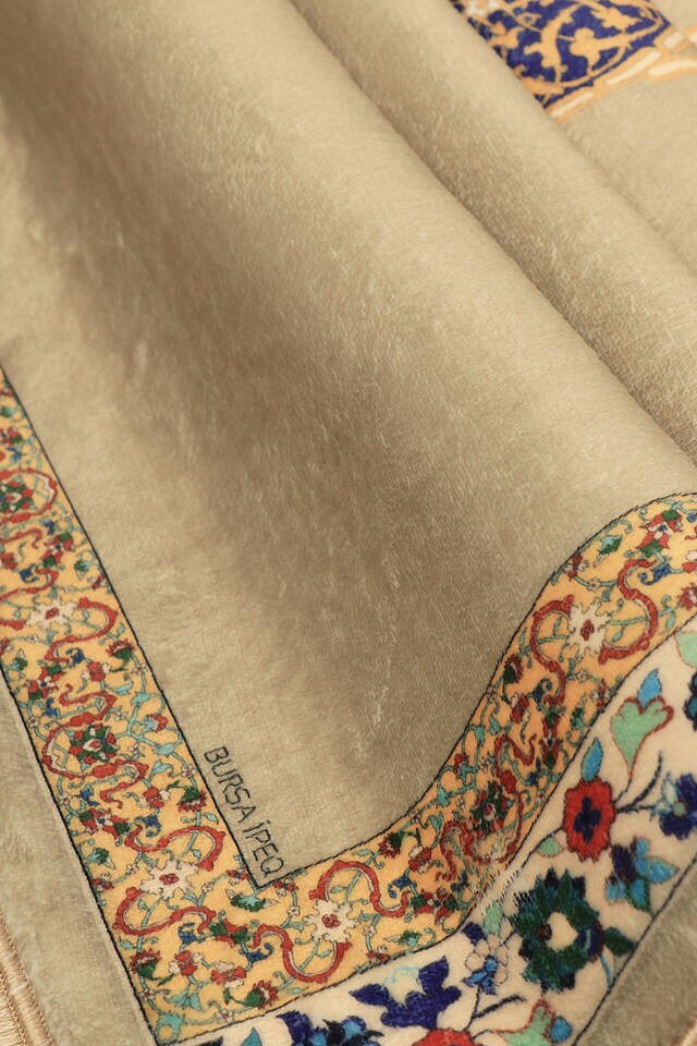 Bej Bambu Halı Seccade - 2