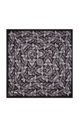 Black Virgo Pattern Twill Silk Scarf 