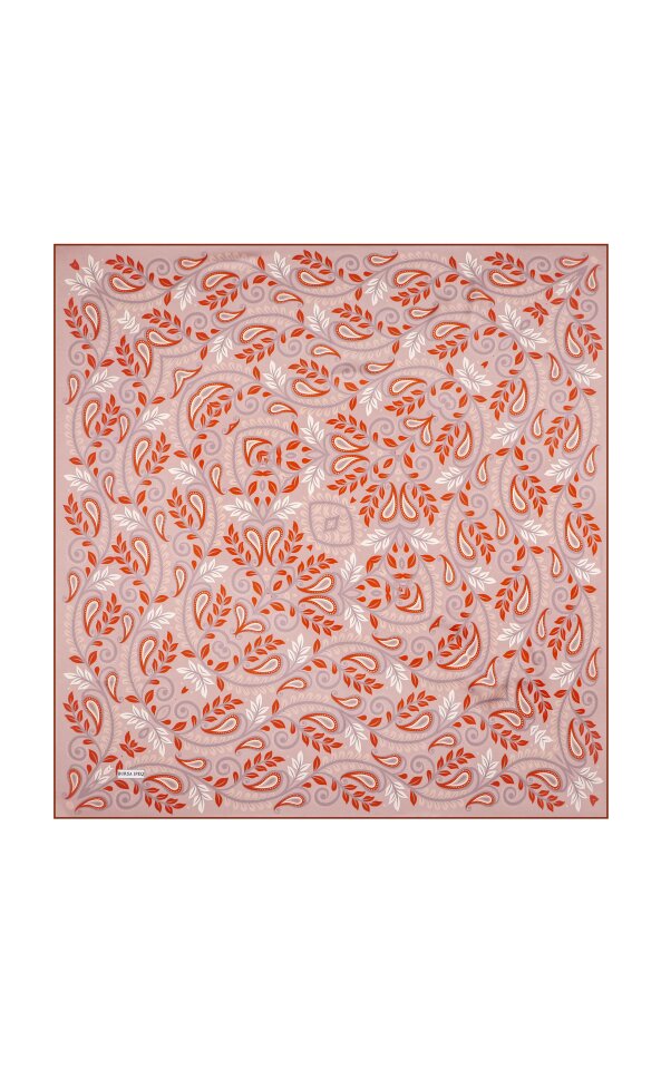 Dark Powder Spike Pattern Twill Silk Scarf 