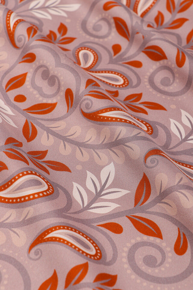 Dark Powder Spike Pattern Twill Silk Scarf - 2