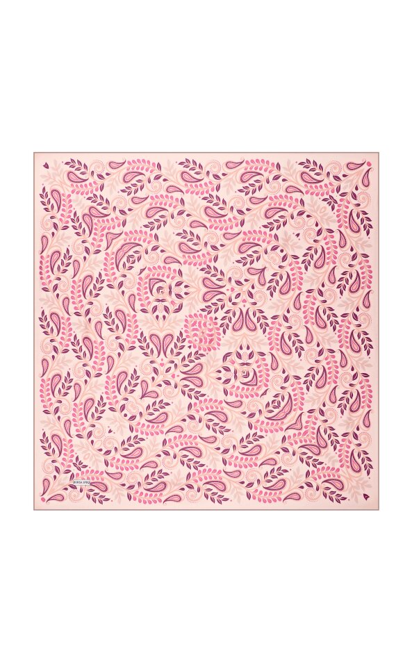 Pink Virgo Pattern Twill Silk Scarf 