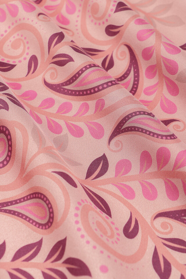 Pink Virgo Pattern Twill Silk Scarf - 2