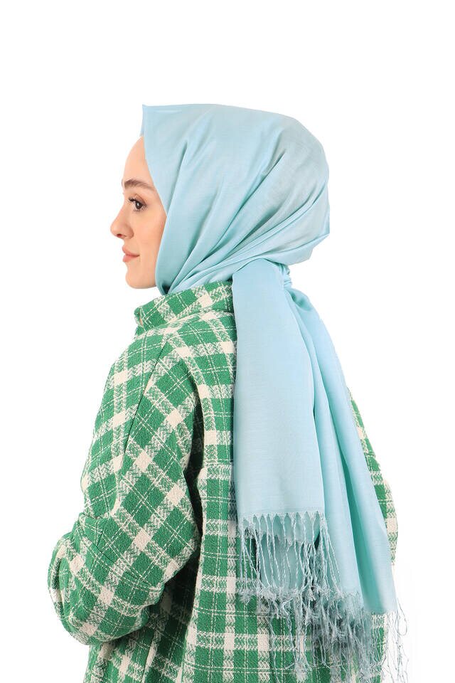 Bebe Blue Silk Look Scarf - 4