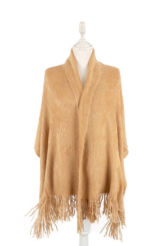 Beige Angora Shawl - Bursa İpek