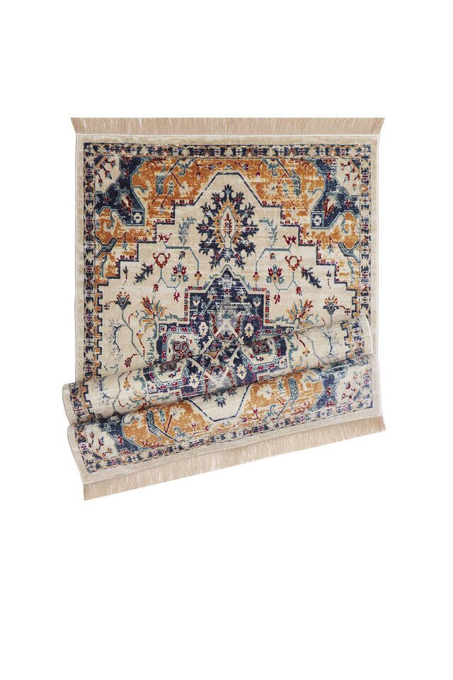 Beige Bamboo Carpet Prayer Rug - 4