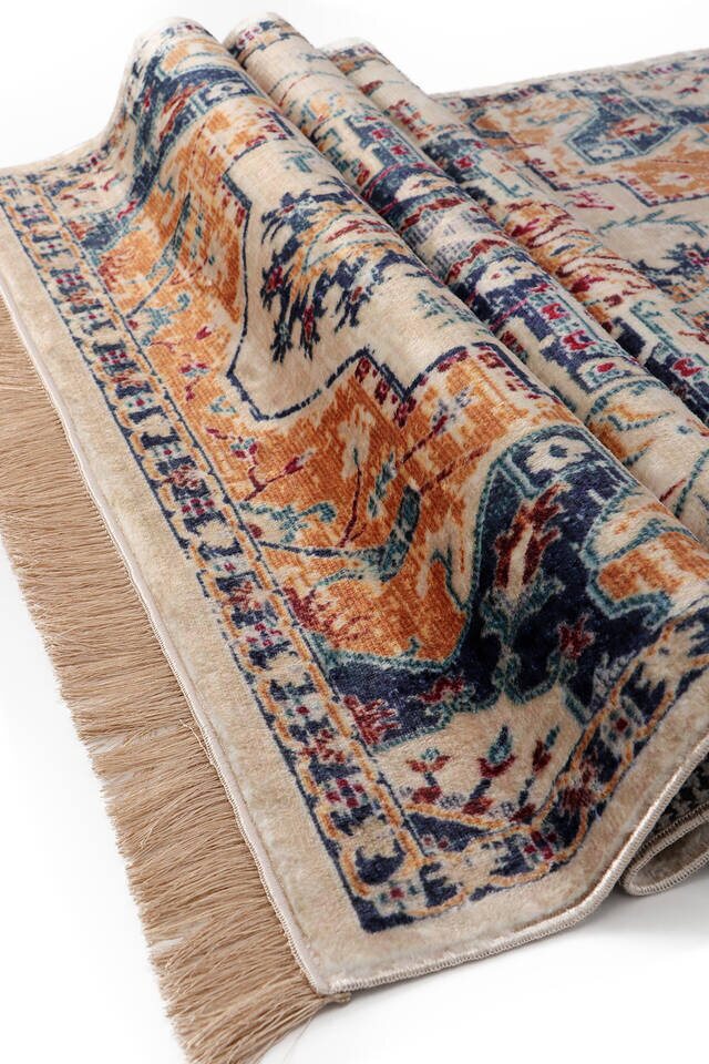 Beige Bamboo Carpet Prayer Rug - 3