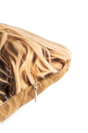 Beige Dog Pattern Decorative Pillow - Thumbnail
