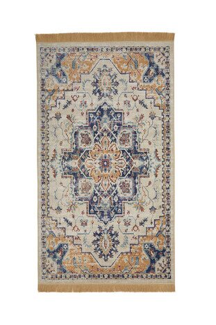Beige Velvet Carpet Prayer Rug 