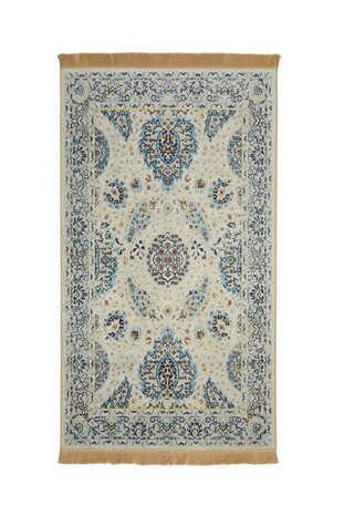 Beige Velvet Carpet Prayer Rug 
