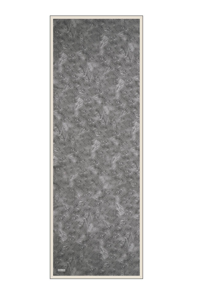 Antrasit Fırça Desen İpek Şal - 4