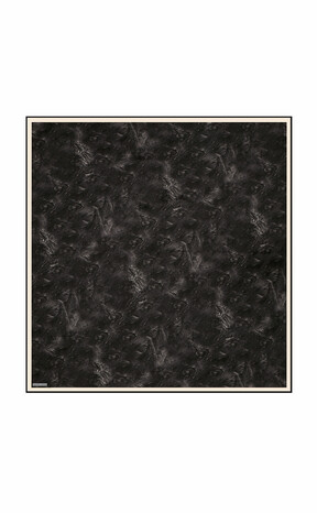 Black Brush Silk Square Scarf - Thumbnail