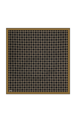 Black Chain Monogram Twill Silk Square Scarf 