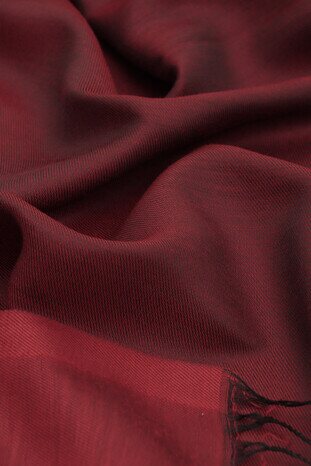 Black Claret Red Silk Look Scarf - Thumbnail