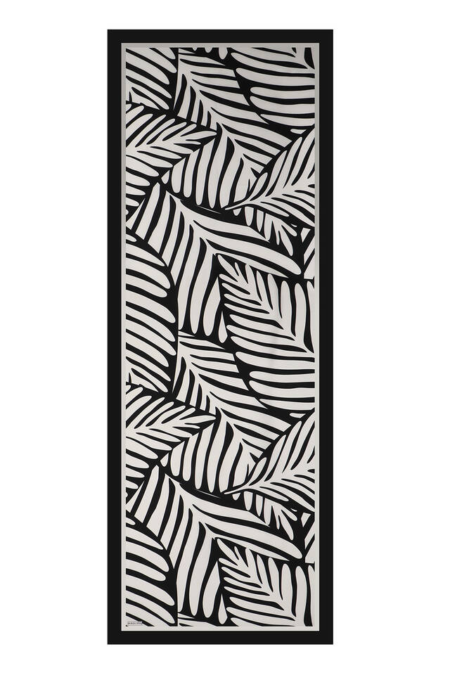 Black Crop Pattern Twill Silk Scarf - 4