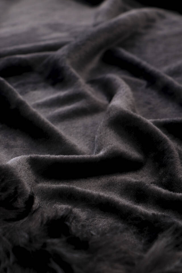 Black Fur Shoulder Shawl - 5