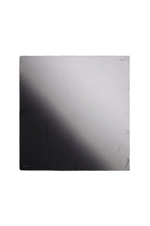 Black Gray Gradient Sura Silk Square Scarf - Thumbnail