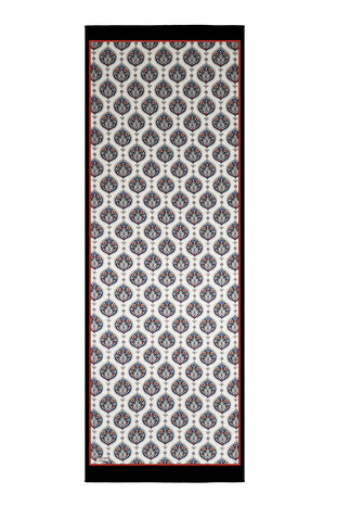 Black Hatai Pattern Silk Foulard - Thumbnail
