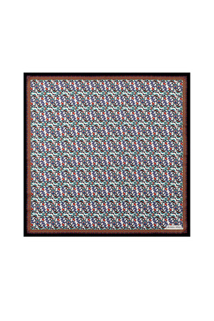 Black Ivy Tulip Pattern Silky Pocket Square 