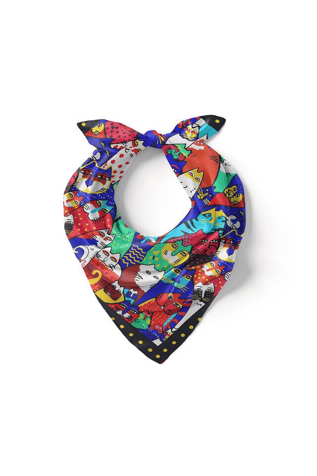 Black Mustard Patterned Silky Pocket Square - 2