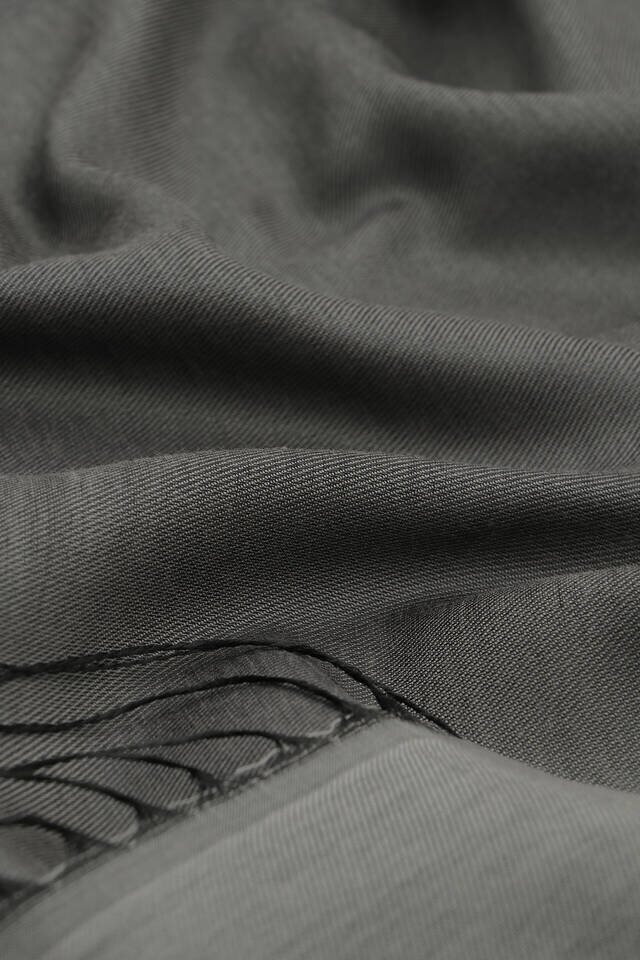 Black Smoked Silk Look Scarf - 4