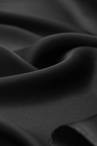 Black Solid Color Sura Silk Square Scarf - Thumbnail