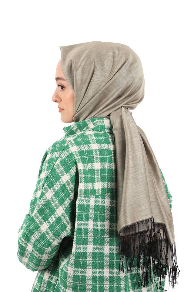 Black Stone Silk Look Scarf 