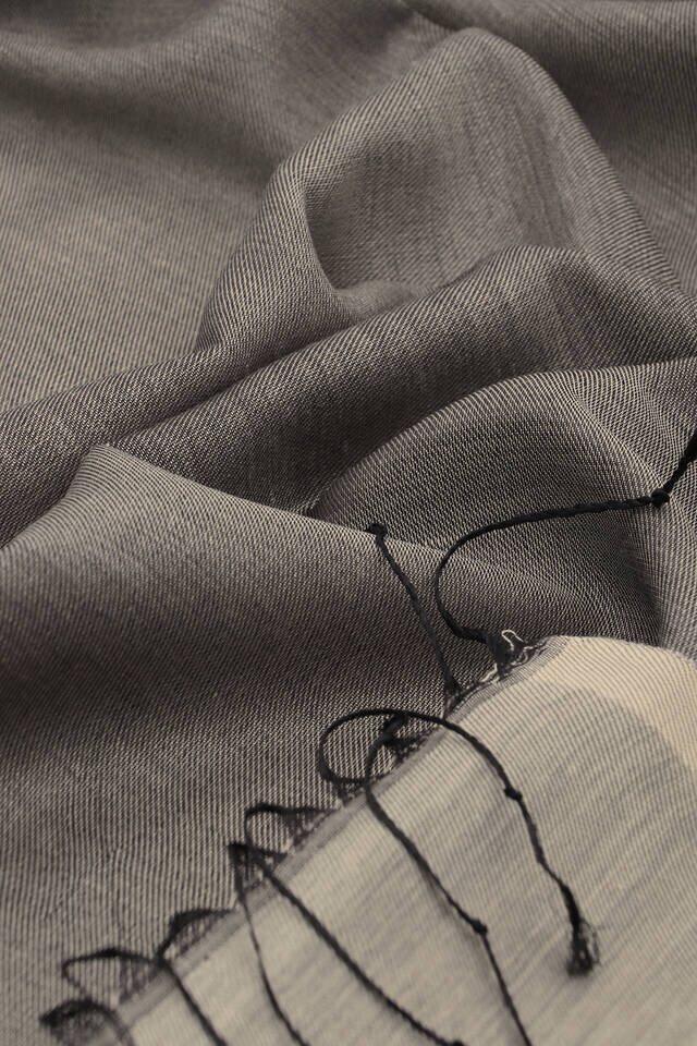 Black Stone Silk Look Scarf - 4