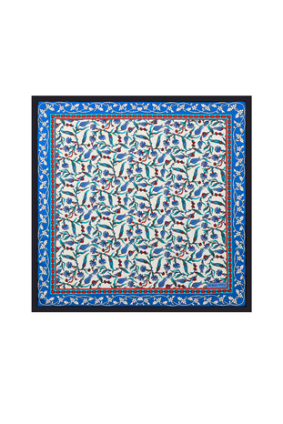 Black Tulip Carnation Pattern Silky Pocket Square 